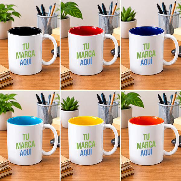 Jarros de cerámica bicolor personalizados 